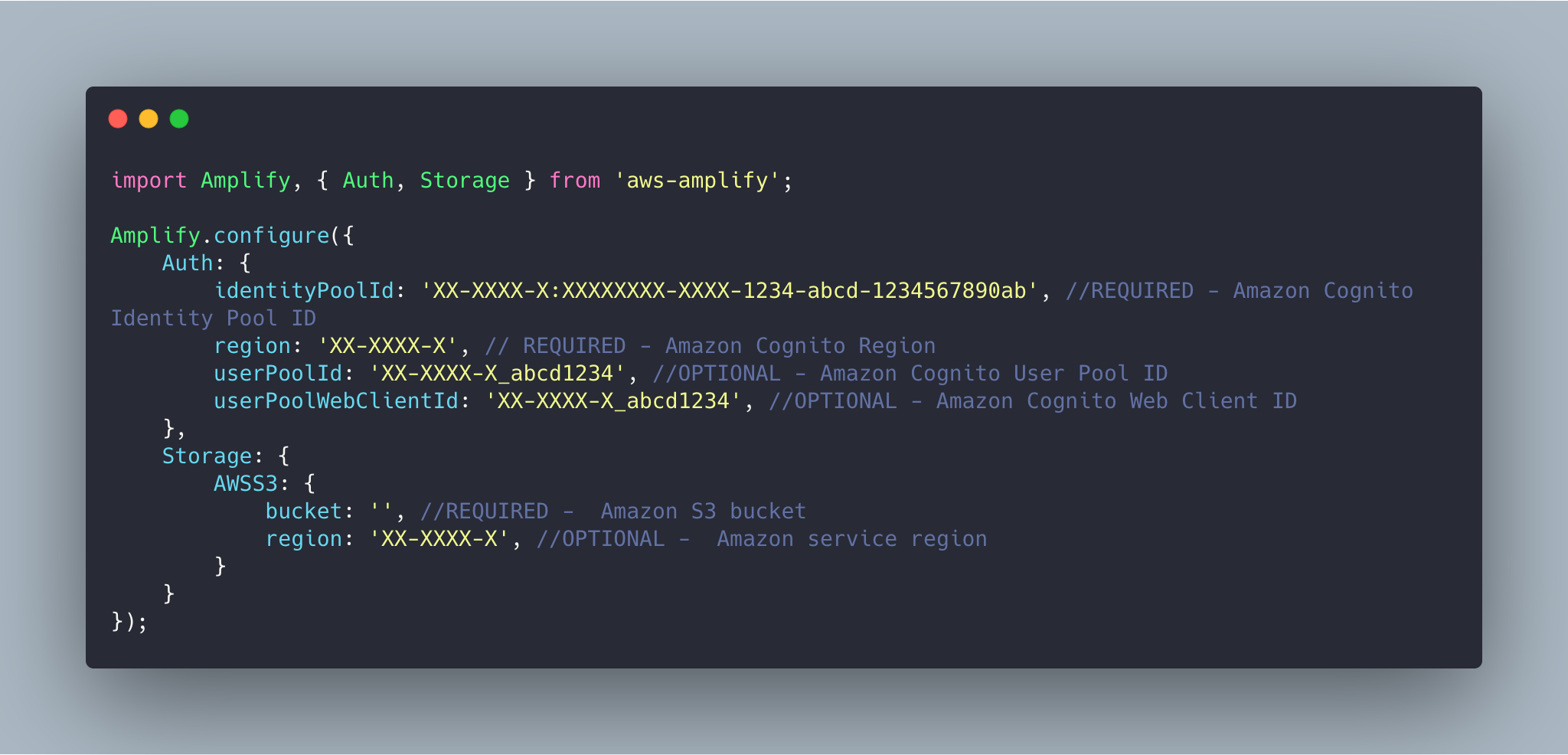 https://docs.amplify.aws/lib/storage/getting-started/q/platform/js#manual-setup-import-storage-bucket
